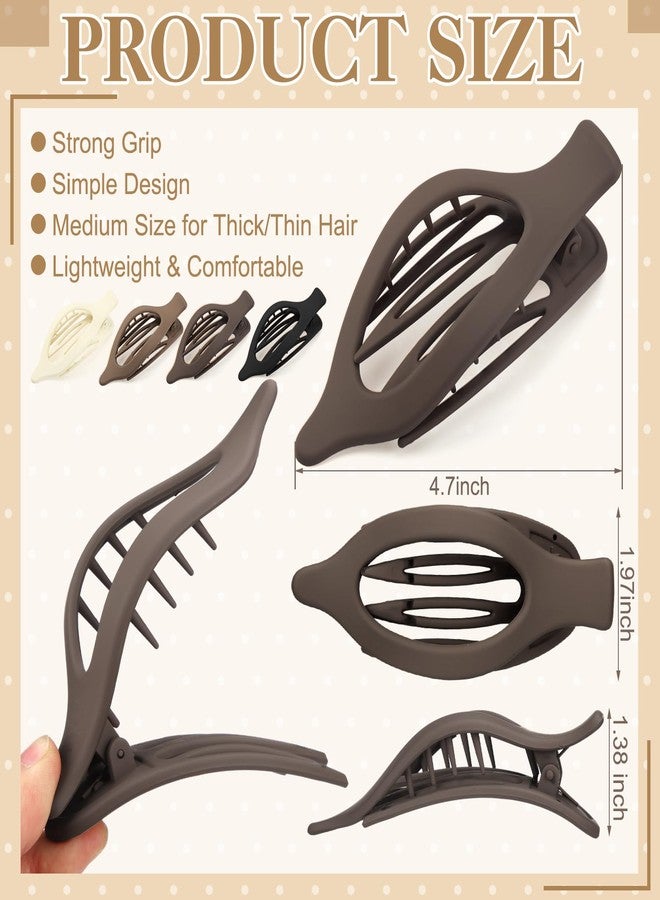 ProSuites 8 PCS Flat Hair Clips, 2 Styles French Claw Clips Strong Hold for Women Girls Thin Hair - Image 2